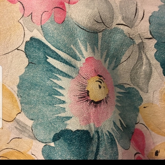 80s VINTAGE CROPPED FLORAL LEATHER JACKET - Picture 7 of 8